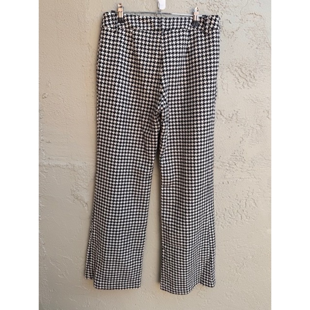 Trina Turk Womens Black White Houndstooth Pants Academia Office Mod Tailored - Picture 5 of 7